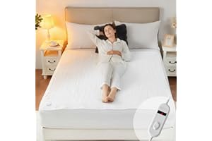 CELESTA Wärmeunterbett 150x80cm, Heizdecke mit 3 Temperaturstufen, LED-Controller & Überhitzungsschutz, maschinenwaschbar & atmungsaktiv, Weiß