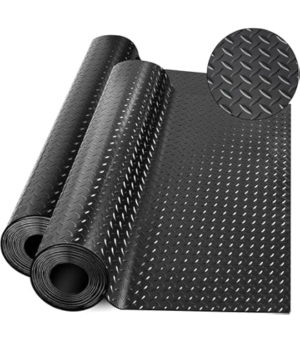 Emmevi Non-Slip Rubber Floor Mat Bolled Black Robust Various