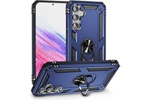 Fetrim Funda para Galaxy A54, Carcasa Shock Absorción de con Anillo de rotación Soporte para Samsung Galaxy A54 Azul Marino