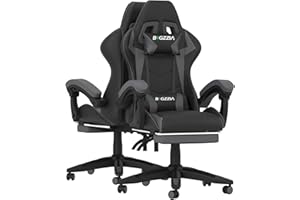 Racingreat Gaming Chair, Ergonomic Computer Racing Chair with Headrest and Lumbar Support, PU Leather High Back Height Adjustable Swivel Game Chairs for Adults (With Footrest, Black/Gray)