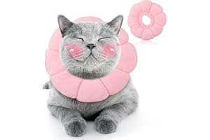 HYLYUN Halskrause Katze, Einstellbarer Halskrause Katze Halsband, Weich Sonnenblume Katze Wiederherstellung Halsband Kragen Cone für Katzen Kleiner Hunde Nach Operation und Verletzungen PL