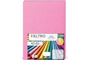 m-office Feutrine Loisir Créatif, Feutrine de Couleurs, Douce et Flexible, Matériau pour Couture, Tissus Patchwork, Idéale pour Projets DIY, Artisanat ou Décoration, 40x60cm (Rose Clair, 5 pcs)