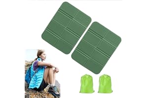 SEASBOES Lot de 2 coussins de siège d'extérieur pliables - Coussin de siège thermique - Imperméables - Isolant - Pour extérieur, jardin, camping, pique-nique, randonnée