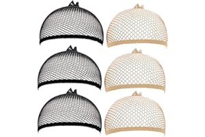 volumoon 6 Pezzi Calotte per Parrucche, Elastici Parrucca Rete,Unisex Copricapo Elastici a Rete, Nylon Traspirante Cuffia per Parrucca a Rete,Copricapo di Parrucche per Uomini e Donne.