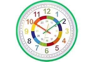 VINILITE Orologio da Parete Educativo per Bambini Orologio da Muro Silenzioso Orologio per la Camera da Letto, Adatto per la Scuola 30 cm