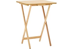 Premier Housewares Snack Table, 65 x 49 x 39 cm - Rubberwood
