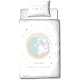 MTOnlinehandel TRAUMHELDEN Sterne Babybettwäsche 135x100 Flanell/Biber ☆ 1 Kissenbezug 40x60 + 1 Bettbezug 100x135 cm ☆ Welta