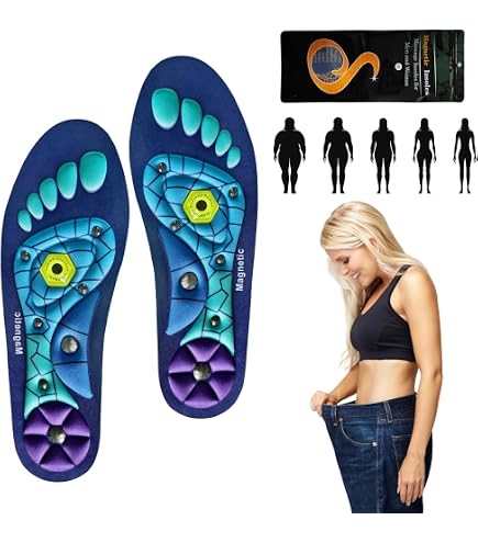 Semelles Magnétiques Amincissantes Acupression - Soulagement Fasciite Plantaire, Réflexologie, Semelles Travail Confort Homme Femme