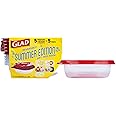 Glad Food Storage Containers, GladWare Summer Edition with Reversible Lid Inserts – 5 Ct Medium Square Containers & Lids, 25oz Microwave-Safe, Freezer-Safe, Dishwasher Safe