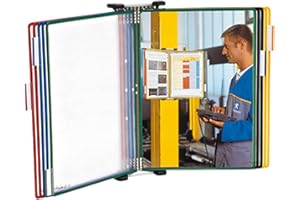 DJOIS Tarifold Es 413109 - Expositor de pared A3 para catálogos con 10 fundas PVC, colores surtidos