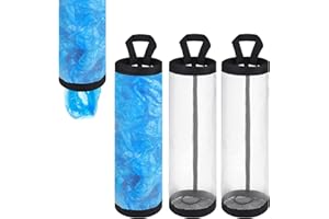 simarro 3Pcs Plastic Bag Holder, Mesh Garbage Bag Storage Holder Hanging Storage Bag Dispenser Foldable Washable Plastic Bag Organizer for Home Kitchen Grocery Bag Holder(Gray)