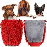 WONKEY - K&ouml;pek Yıkama ve Kurulama Eldiveni &ndash; Mikrofiber Pet Havlusu, Hızlı Su Emici, T&uuml;y Kurulama Eldiveni, Kedi ve K&ouml;pek Ban