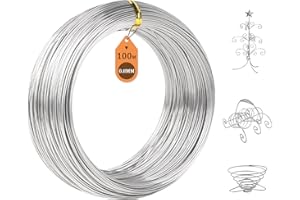 SUPAWAY Alambre de acero inoxidable de 0,8 mm de diámetro de 0,8 mm, longitud de 100 m, alambre de acero suave plateado, alambre para manualidades 304, alambre de encuadernación para manualidades