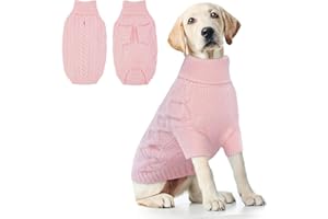 Hjumarayan Suéter Perro Grande - Jersey Perro Grande Simple y Elegante Jersey Termico Perro Ropa Lana para Perro Invierno Jersey Polar Perro Jersey Suave Perro Punto, Rosa XXL