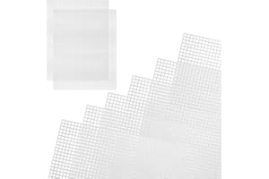 YILIYA 12 Hojas Lona de Malla de Plástico Red para Bolsas de Ganchillo Lienzo de Bordado Plastic Canvas Blanca Tela Crochet Punto de Cruz para Hacer Bolso a Mano Proyectos de Ganchillo Manualidades