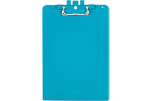 Snopake A4 Turquoise Clipboard with Pen Holder, Heavy Duty Ergonomic Metal Clip and Hanging Hole [Pack of 1] 15887