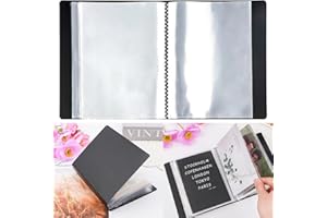 CYFUN DESIGN A6 transparente Aufkleber-Foto-Aufbewahrungsalbum, Stempel-Stanzschablonen, Aufbewahrungsbuch, Organizer, Ordner, 40 Seiten, transparente Kunststoff-Ordner für Stanzformen, Schablonen, Prägung,