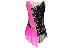 TiaoBug Maillot De Danza Ballet Niña Maillot Sin Manga De Danza Con Falda Tul Leotardo Gimnasia Rítmica Body Ballet Disfraz De Baile Actuación