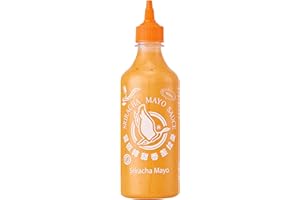 ‎FLYING GOOSE FLYING GOOSE Sriracha Mayoo Sauce, pikante Mayonnaise, leicht scharf, orange Kappe, Würzsauce aus Thailand, vegetarisch, glutenfrei, 1 x 455 ml