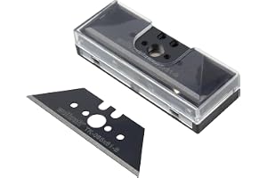 wolfcraft Trapetsblad PRO SHARP, 0,65 x 61 mm - 5 svarta, extra vassa blad för trapetsbladknivar - 4206000