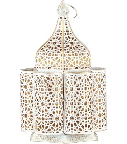 Marrakesch 2er Set Orientalische Tischlampen – 40 Cm Hohe Nachttischlampen Im Boho-Stil, Silber Metall Mit E27-Fassung
