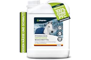 simprax® Lessive Imperméabilisant Couverture Cheval & Tapis de Selle - sans PFC, Certifié Oeko-TEX & V-Label - Imperméabilisant Tissu Textile Respirant & Écologique - Lavage Machine/Main - 2,5L