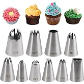 10 Large Seamless Nozzles Professional Stainless Steel Set | for pastry, cupcake and churro nozzles