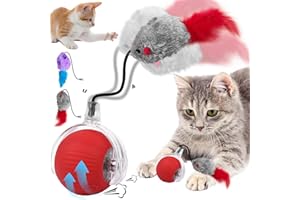 YOUYIKE Giocattoli interattivi per cani, Pallina Interattiva Ricaricabile Tramite USB, Interactive Dog Smart Ball Toy, 360°Smart Automatic Rotating Rolling Ball for Dogs & Cats