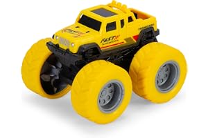 Dickie Toys – Monster Truck (1 bil) – liten leksaksbil för barn från 3 år med friktionsdrift och gummidäck, slumpmässigt urval av 3 färger vardera 8,5 cm