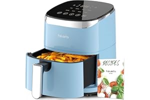 Fabuletta Heißluftfritteuse 4L,1680W Heißluftbackofen, Max 230℃ Heissluft Fritteusen, Digitalem LED-Touchscreen Air Fryer, Rapid Air und Fettentfernungstechnologie, 9 Programmen, Shake-Modus, Leise