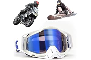 Yoihuqi Gafas de motocross, a prueba de viento, a prueba de polvo, gafas de motocross, gafas de esquí, gafas de cross Dirt Bike (blanco 2)