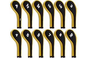 Andux Lot de 12 Housses de tête de Club de Golf avec Fermeture éclair