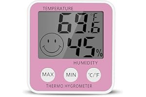 Gellvann Digital LCD Indoor Humidity Meter Thermometer Digital Hygrometer Thermometer Room Thermometer with Stander & Fridges Mount Magnets