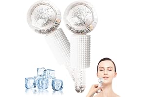 GeeRic 2 Un Rodillo Facial Ice Globes,Masaje de Hielo Bola,Bola de Belleza de Hielo Facial, Masajeadores Faciales Para Piel Fría,Educe la Hinchazón y Las Ojeras, Para Rutina Aprieta La Piel Rosa