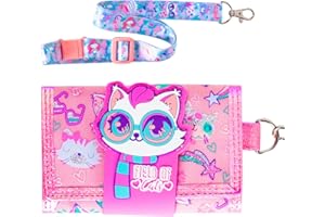 PinkSheep Portefeuille pour Filles de 4 à 18 Ans, Portefeuille pour Jeunes avec lanière et Porte-Cartes à Pochettes, Porte-Monnaie Fantaisie pour Les Cadeaux d'anniversaire d'enfants