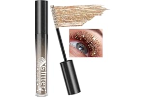LESTPOLA Mascara à Paillettes Gold, Mascara Diamant Pailleté Longue Durée Waterproof, Mascaras Couleur Volume et Longueur, Anti-bavure, Diamond Mascaras Maquillage Cadeau Femme Yeux pour Noël Anniversaire-06