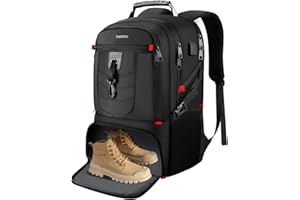 YAMTION 18,4-calowy plecak na laptopa dla mężczyzn, plecak roboczy z przegrodą na buty do podróży, biznes, uniwersytet, siłownia, turystyka, szkolna torba na prezent dla chłopców, czarny