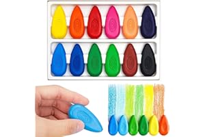 Devenirriche Teardrop Crayons, 12 Colors Kids Non-Toxic Crayons Child/Toddler Safe Crayons Art Supplies Toys Crayons for Drawing