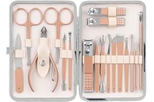 12-teiliges Maniküre Set Aus Edelstahl – Golden, Mit Ledertasche, Für Damen & Herren