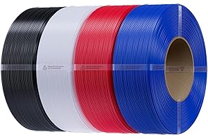 Creality PETG Filament de Recharge 1,75 mm, Filament CR-PETG sans Bobine pour Imprimante 3D, Précision Dimensionnelle +/- 0,02 mm, Excellente Stabilité, 4KG, Noir Blanc Rouge Bleu