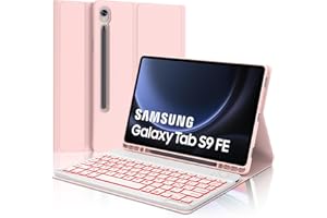 JADEMALL Custodia con Tastiera per Samsung Tab S9 FE 10.9"/ Tab S9 11" 2023 - Italiano QWERTY Tastiera Retroilluminata Bluetooth Magnetica Staccabile, Rosa