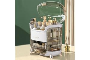 BTGGG Staubdichter Kosmetik-Organizer für Hautpflege, Schreibtisch-Organizer mit Lippenstiftschlitz, Mehrzweck-Halter für Kosmetik, Schmuck, Eitelkeit, Schlafzimmer, Badezimmer, Schminktisch,