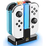 Tokluck Ricarica per Joycon per Nintendo Switch/OLED, Base di Ricarica USB Controller Switch, Caricatore per 4 Joycon Switch 