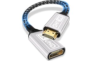 SEWOWIBO Cable de extensión HDMI,0.2M 8K 60HZ 4K 120HZ 144HZ Cable de extensión HDMI 2.1 macho a hembra 48Gbps Ultra Alta Velocidad UHD eARC HDCP 2.3 Dynamic HDR10+ Compatible con TV Stick,HDTV,PS 5 PS 4