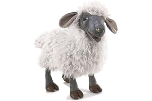 Folkmanis 3058 Bleating Sheep Plush Toy, Grau – Weiß