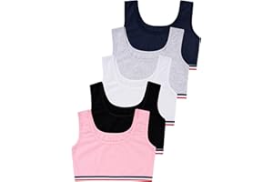 LOREZA ® 5 Reggiseno per Bambina da Allenamento Sportivi in Cotone Reggiseni - 8-15 Anni