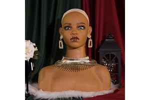JINGFA Mannequin Head with Shoulders Realistic Display and Styling for Wigs,Jewelry,Clothing Durable Design for Salon, Shop, or Home Use