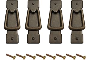 HARMAC HOUSE Vintage Drop Handles Antique Bronze Door Ring Pull Handles Kitchen Cabinet Cupboard Chest of Drawer Vintage Bronze Drop Ring Pull Handles (4)