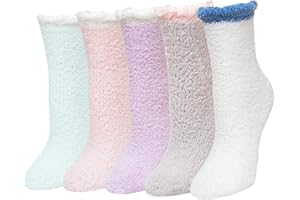 PUTUO Damskie puszyste skarpety do łóżka: polarowe puszyste grube skarpety zimowe – miękkie, przytulne i termiczne dla kobiet, idealne jako prezenty świąteczne lub urodzinowe