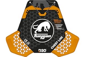 Furygan Pecho LNR D3O - Protección Pectoral Invisible para Chaqueta de Moto, Respirabilidad Óptima, Tecnología D3O para Mayor Seguridad y Comodidad, Naranja